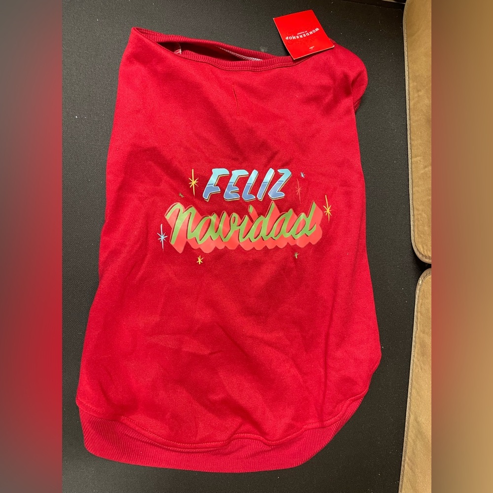 Dog outfit Feliz Navidad pull over sweatshirt clothing - Picture 1 of 7